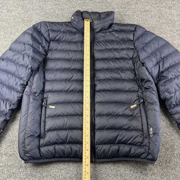 Tumi Black Puffer Jacket Full Zip Lightweight Quilted Design With Zippered Pocke - Picture 2 of 11